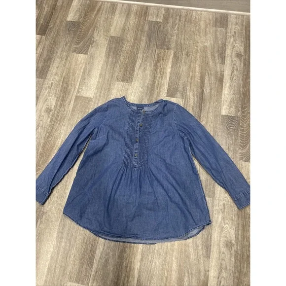 Chemise Femme J.JILL En Jean Bleu - Taille 4 - Manches Longues - Occasion Très Bon état